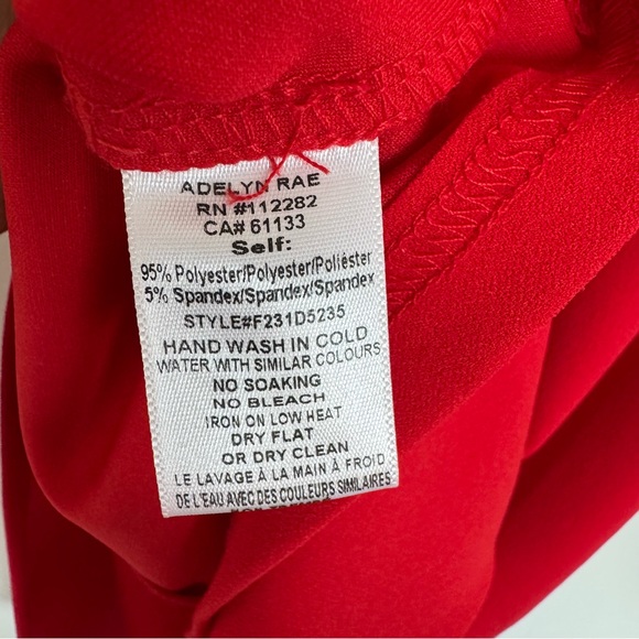 Small Red Adelyn Rae Vibrant Red Midi Blair Cut Out Ponte Sheath Zip Up Dress - Picture 12 of 14
